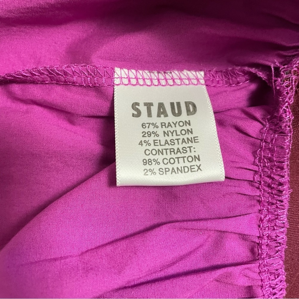 NWT New $235 Staud Diam Colorblock High-Neck Ruffle Dress Size XS - Picture 8 of 15